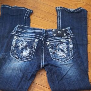 Miss Me Dark Blue Embellished Boot Cut Jeans